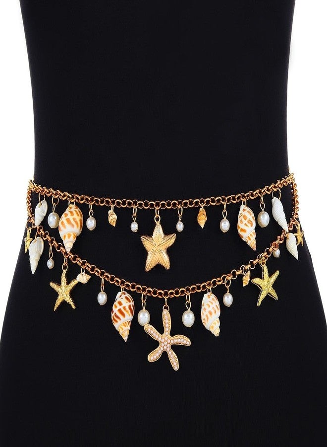 TWINKLEDE Mermaid Waist Chain Belt Starfish Shell Belly Body Accessories for Women - Image 2